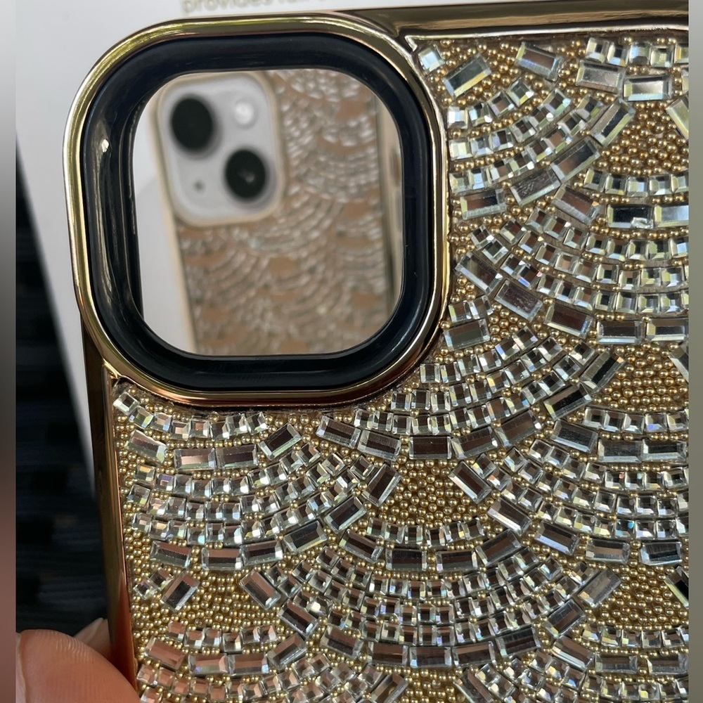 iPhone Case 14/13 ,Gold Glitz & Glam Phone Case for iPhone 14/13 - Picture 7 of 13